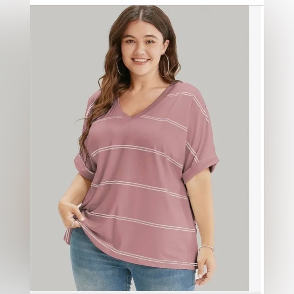 NWT Striped Contrast Dolman T-Shirt size 18/20 171 - Picture 8 of 8